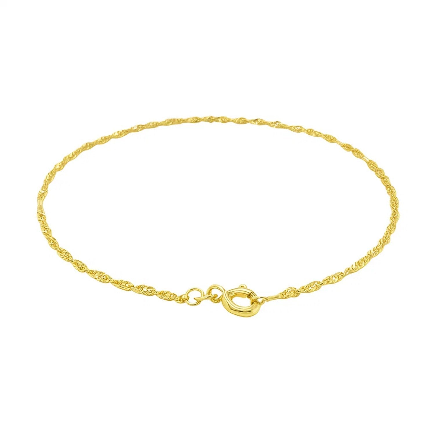 10k Yellow Gold Singapore Bracelet (1.50 mm) - Peelerie